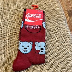 Coca-Cola Red Socks with Polar Bear Graphics